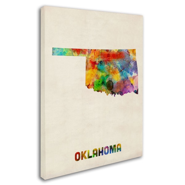 Michael Tompsett 'Oklahoma Map' Canvas Art,18x24